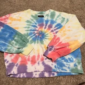 A&F tie dye cropped crew - pride 2020 collection